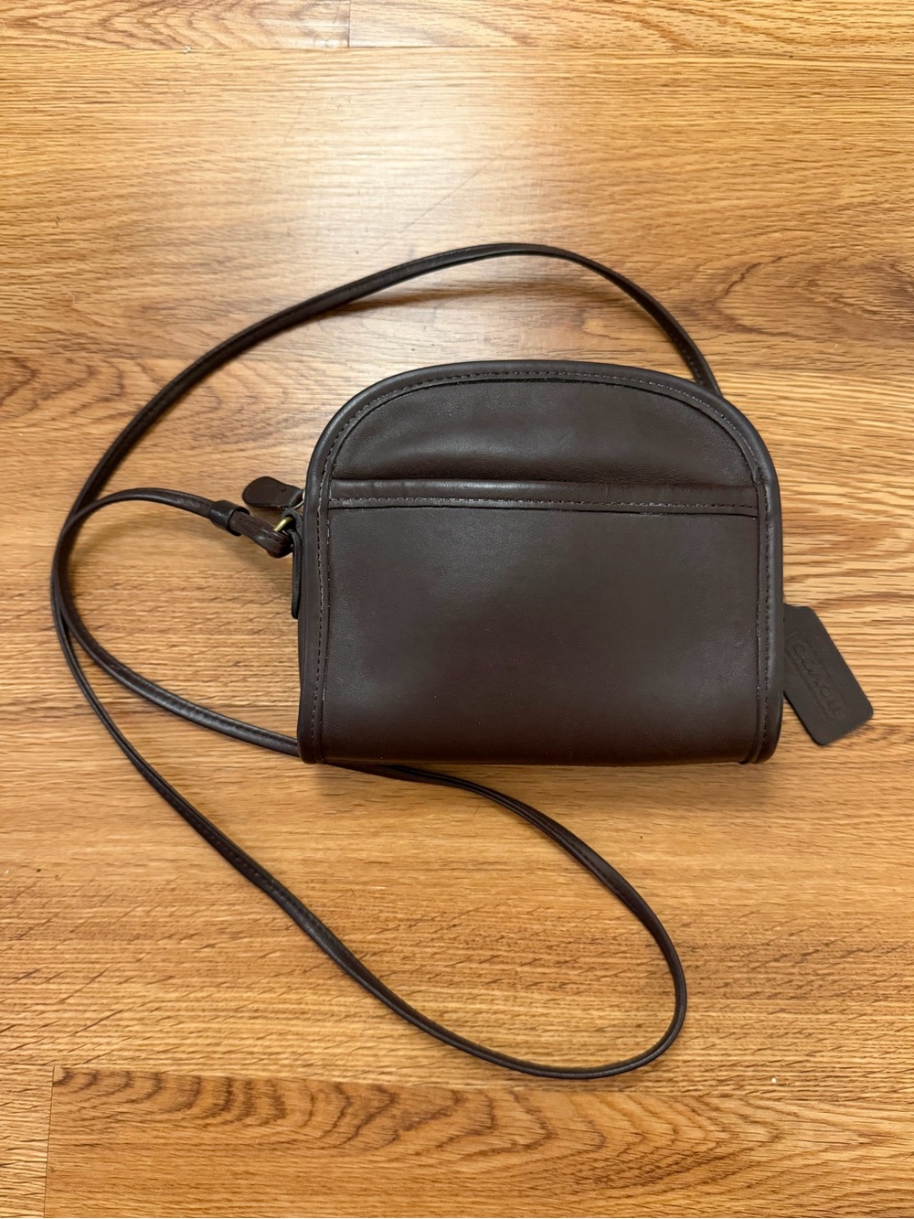 Vintage Coach Abbie Zip Crossbody Bag Dark Brown Chocolate